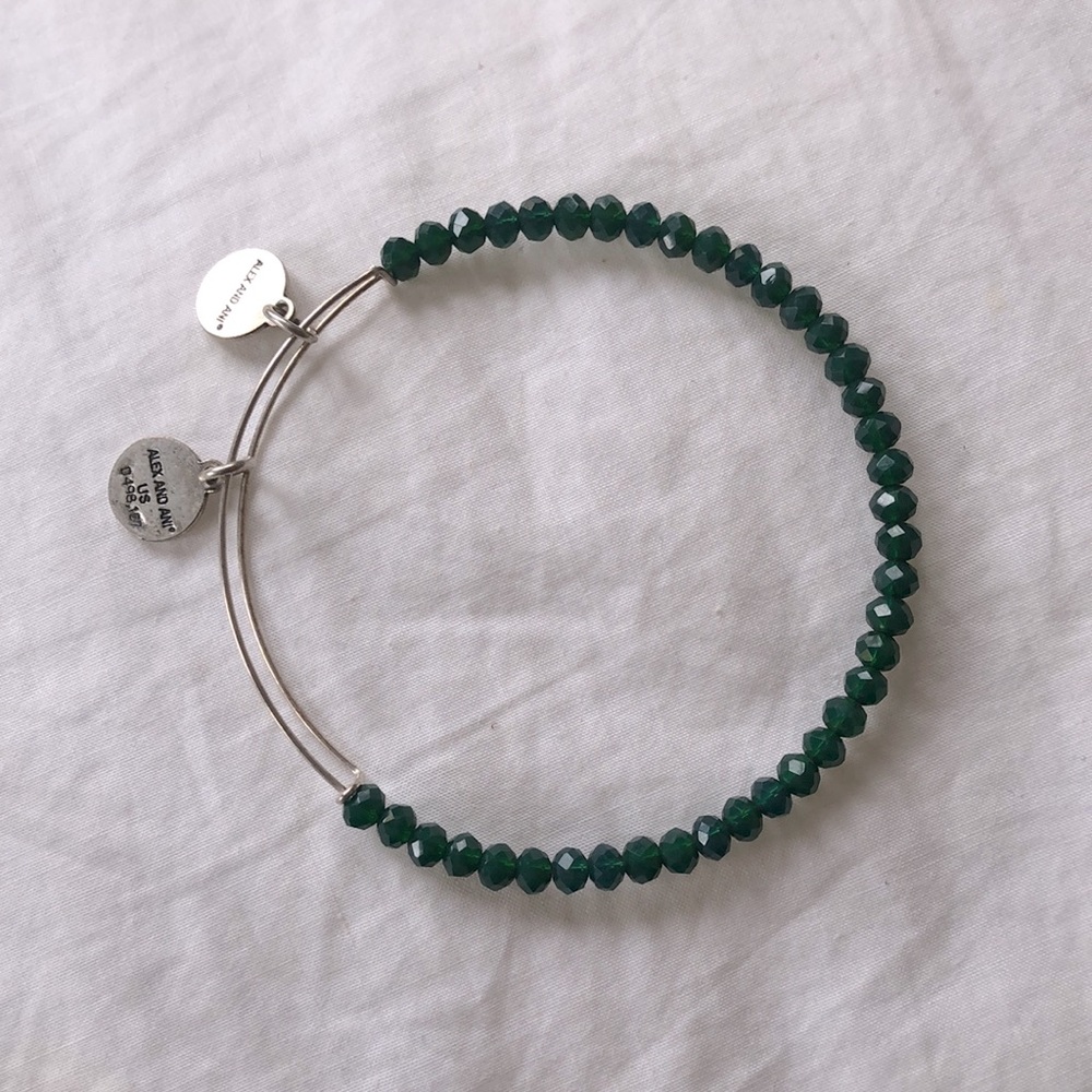 Alex and Ani Emerald Beaded Bangle
